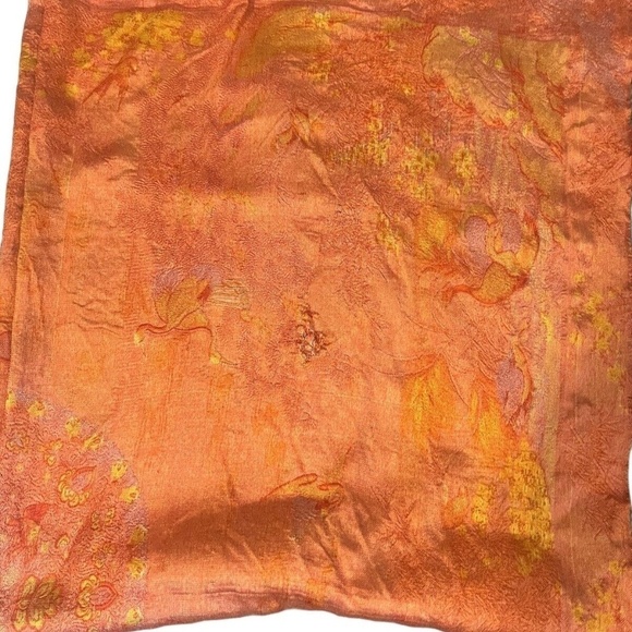 Vintage Brocaded Flowers Chinese Silk Tapestry 48" x 48" Green - Picture 9 of 11